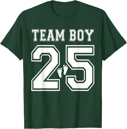 2025 Team Boy Gender Reveal Boy Baby Shower Adoption T-Shirt - T-Shirt | Forest