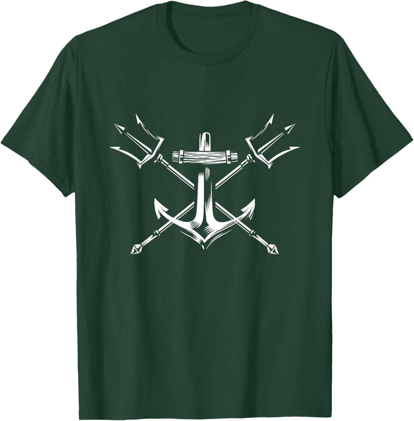 Poseidon Trident Shirt Lord of the Sea Greek Nautical Anchor T-Shirt - T-Shirt | Forest