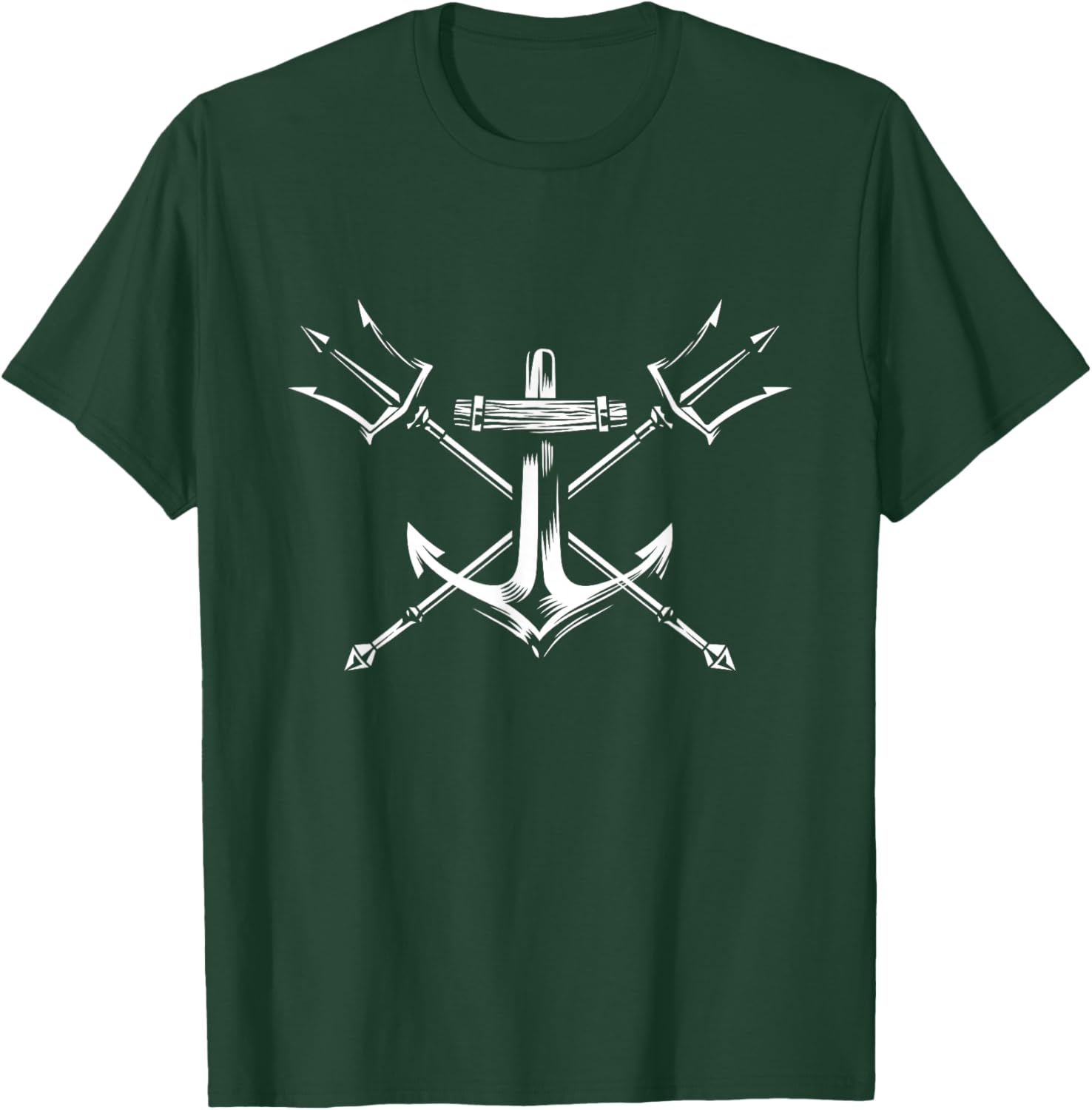 Poseidon Trident Shirt Lord of the Sea Greek Nautical Anchor T-Shirt - T-Shirt | Forest