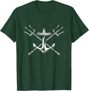 Poseidon Trident Shirt Lord of the Sea Greek Nautical Anchor T-Shirt - T-Shirt | Forest