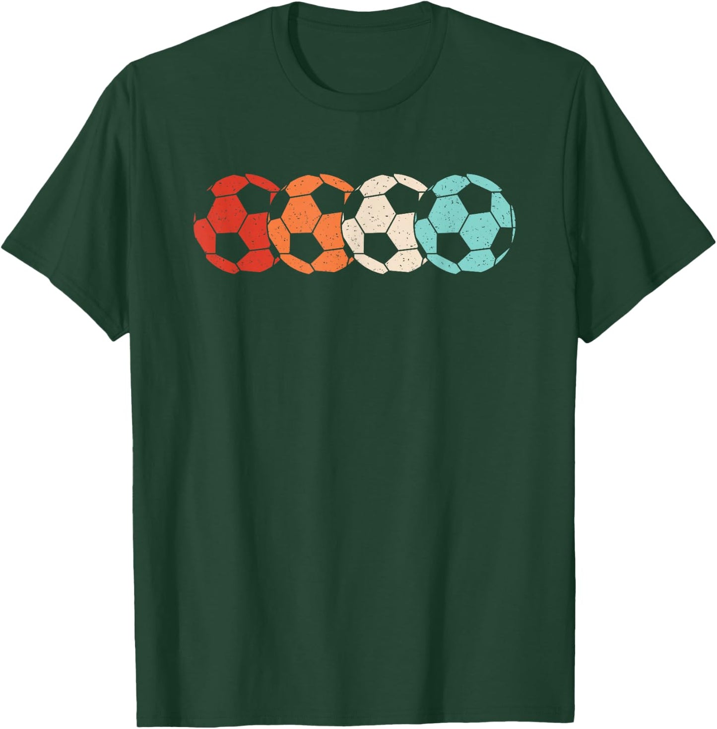 Retro Soccer Ball Vintage Soccer Player Men Women Kids T-Shirt - T-Shirt | Forest