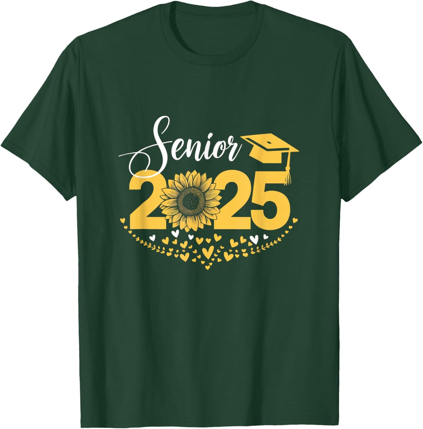 Senior 2025 Funny Graduation Sunflower Class Of 2025 T-Shirt - T-Shirt | Forest
