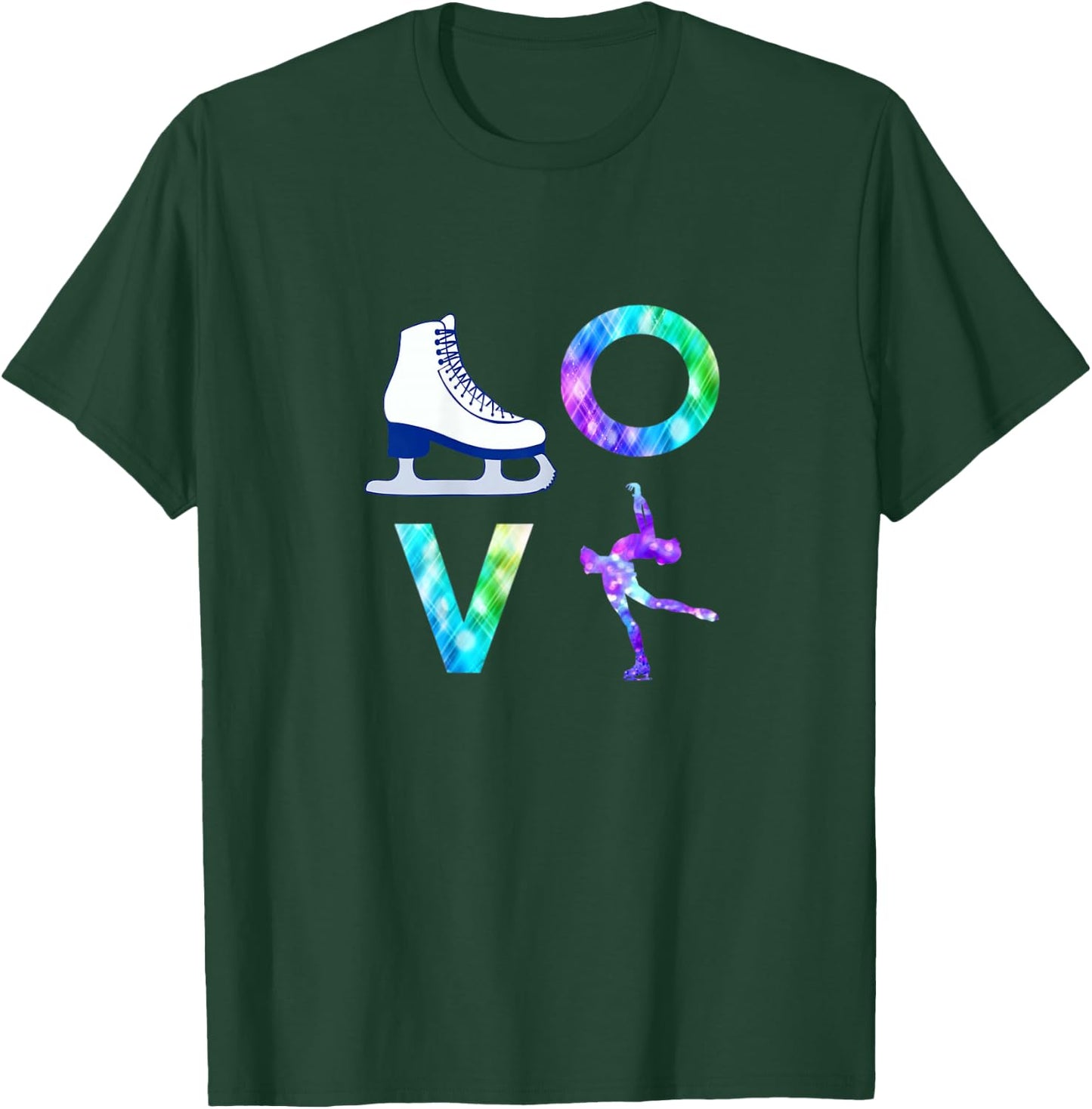 Love Figure Skating Ice Skater Girls T-Shirt - T-Shirt | Forest