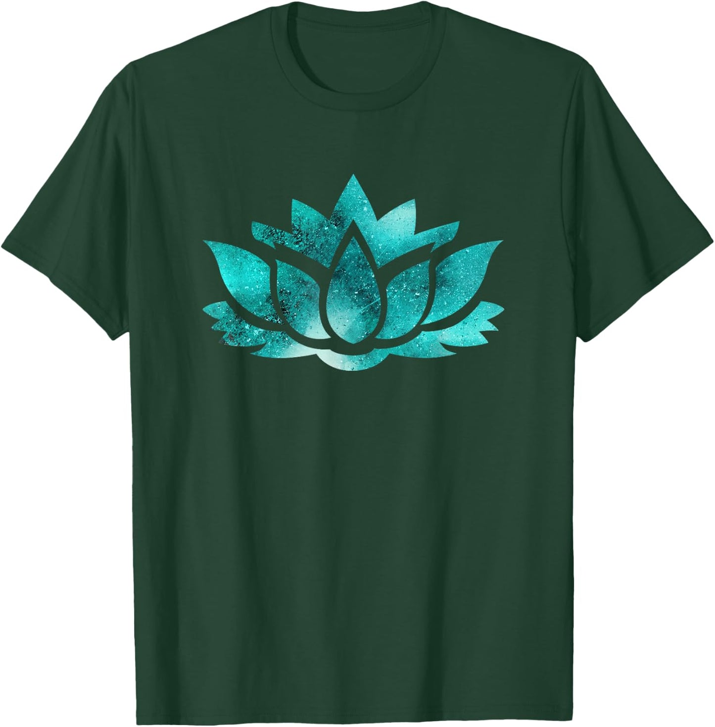 Lotus Flower Yoga Spiritual Dreamy Teal Colorful T Shirt T-Shirt - T-Shirt | Forest