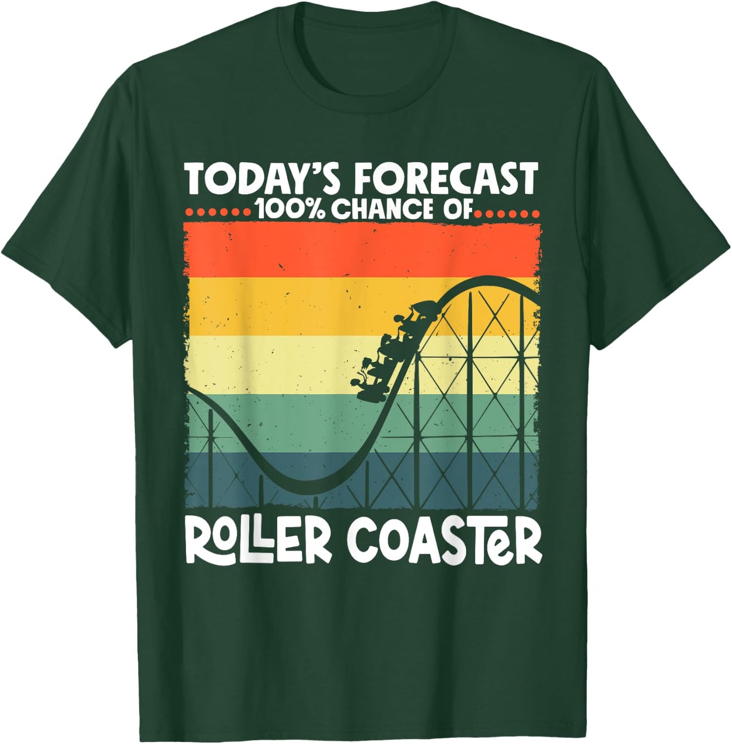Funny RollerCoaster Vintage Amusement Park T-Shirt - T-Shirt | Forest