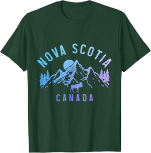 Nova Scotia Vintage Mountains Elk Canada Souvenir T-Shirt - T-Shirt | Forest