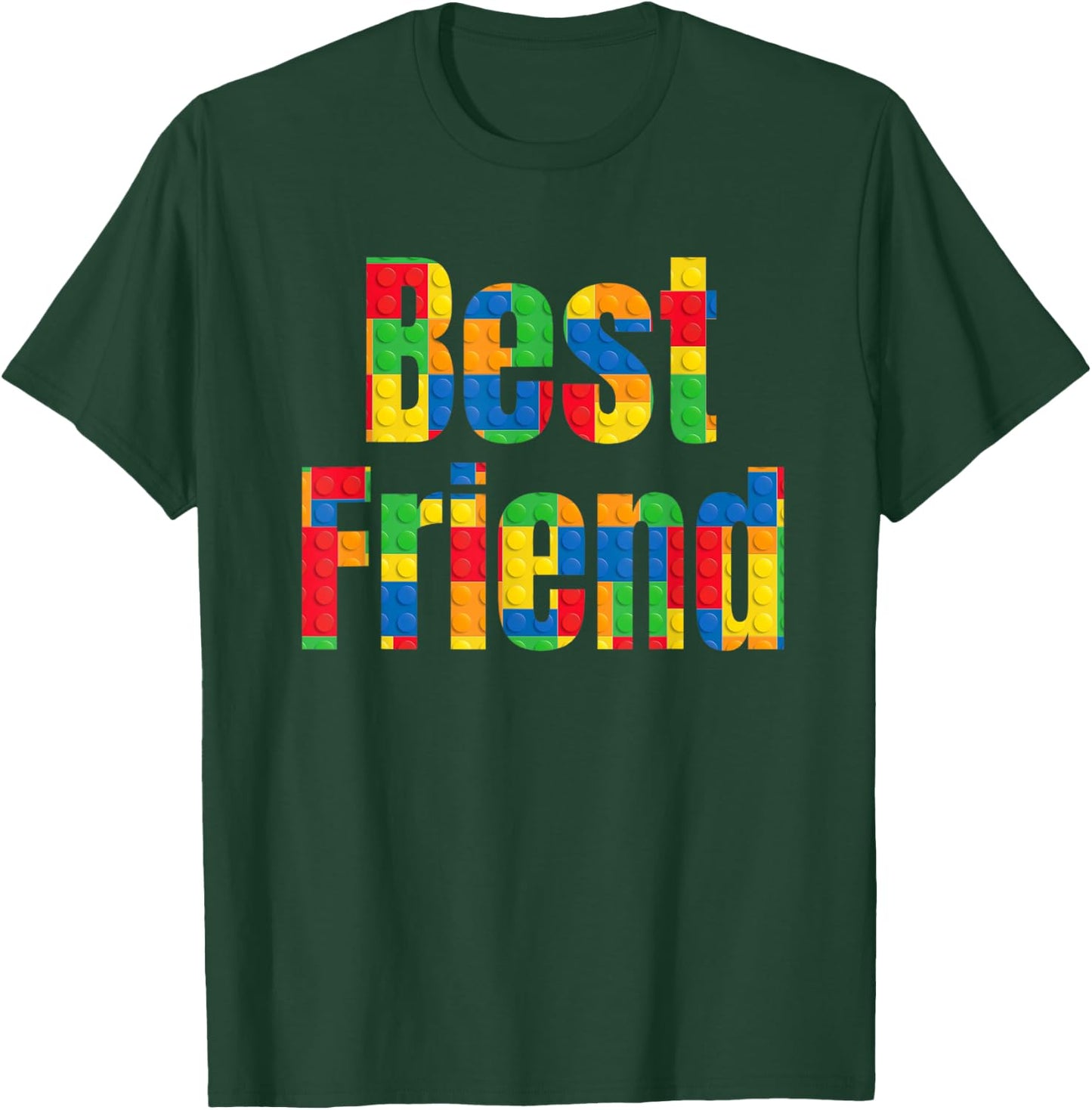 Best Friend Brick Builder Building Block Set Kid Best Friend T-Shirt - T-Shirt | Forest