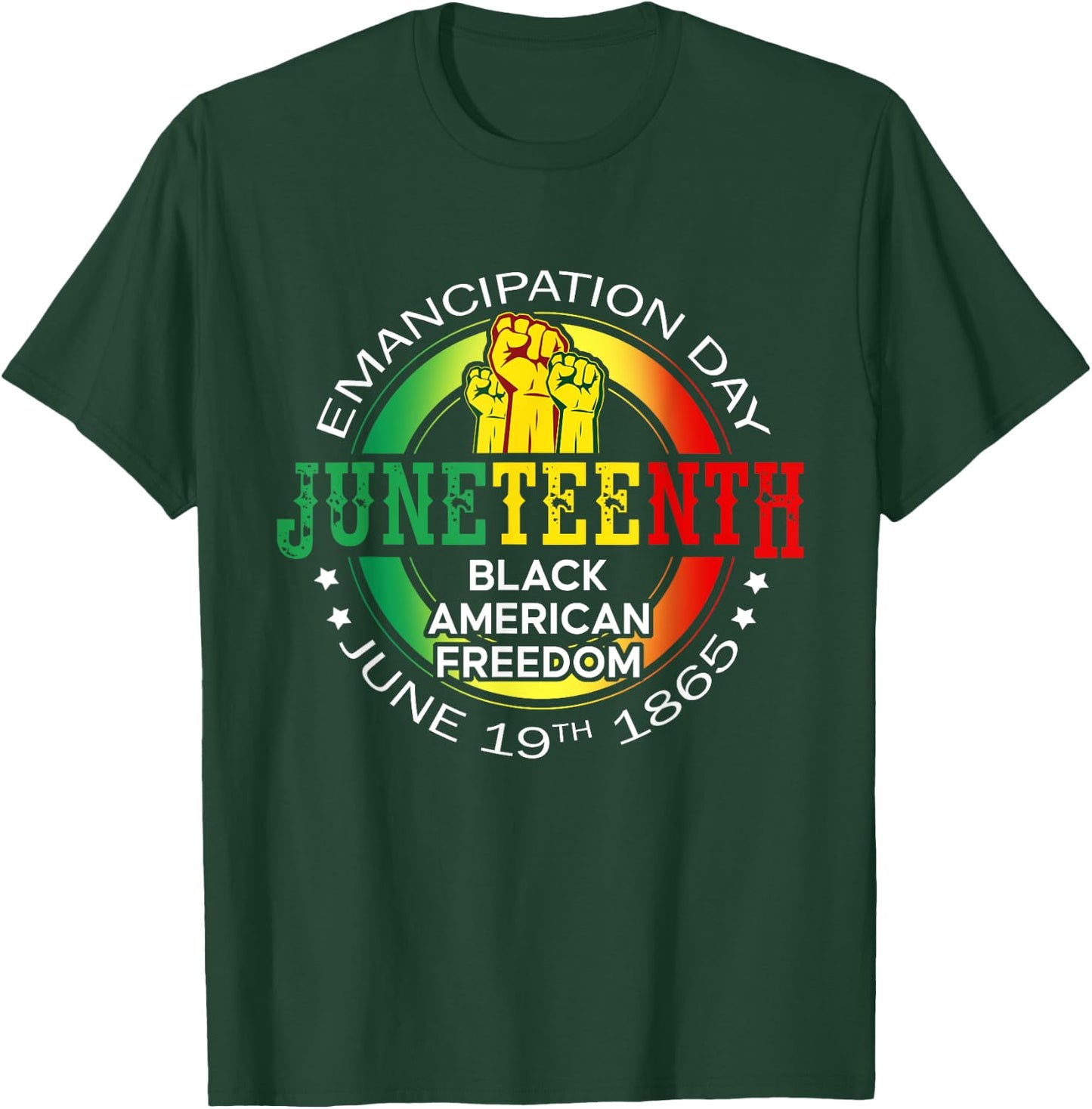Juneteenth African American Freedom 1865 Black History Month T-Shirt - T-Shirt | Forest