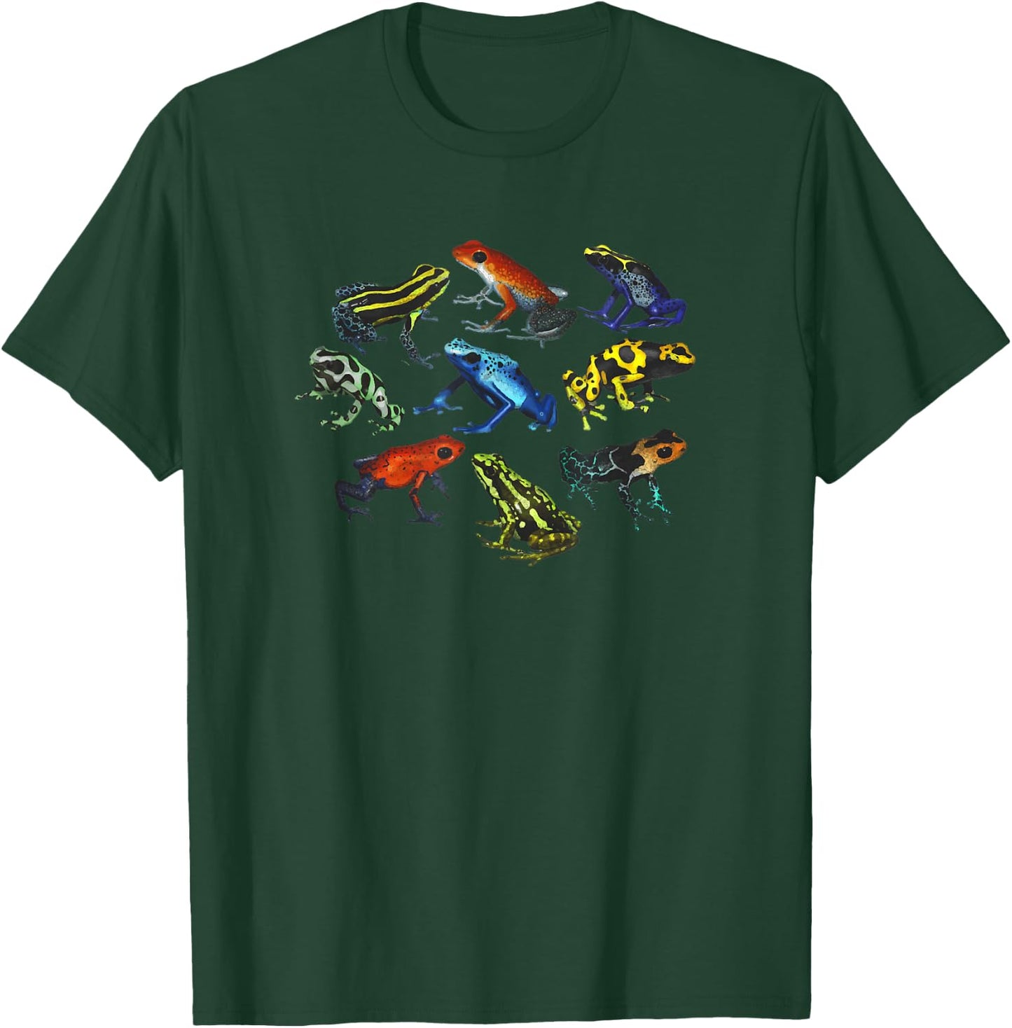 Colorful Collection Of Poison Dart Frogs Beautiful Nature T-Shirt - T-Shirt | Forest
