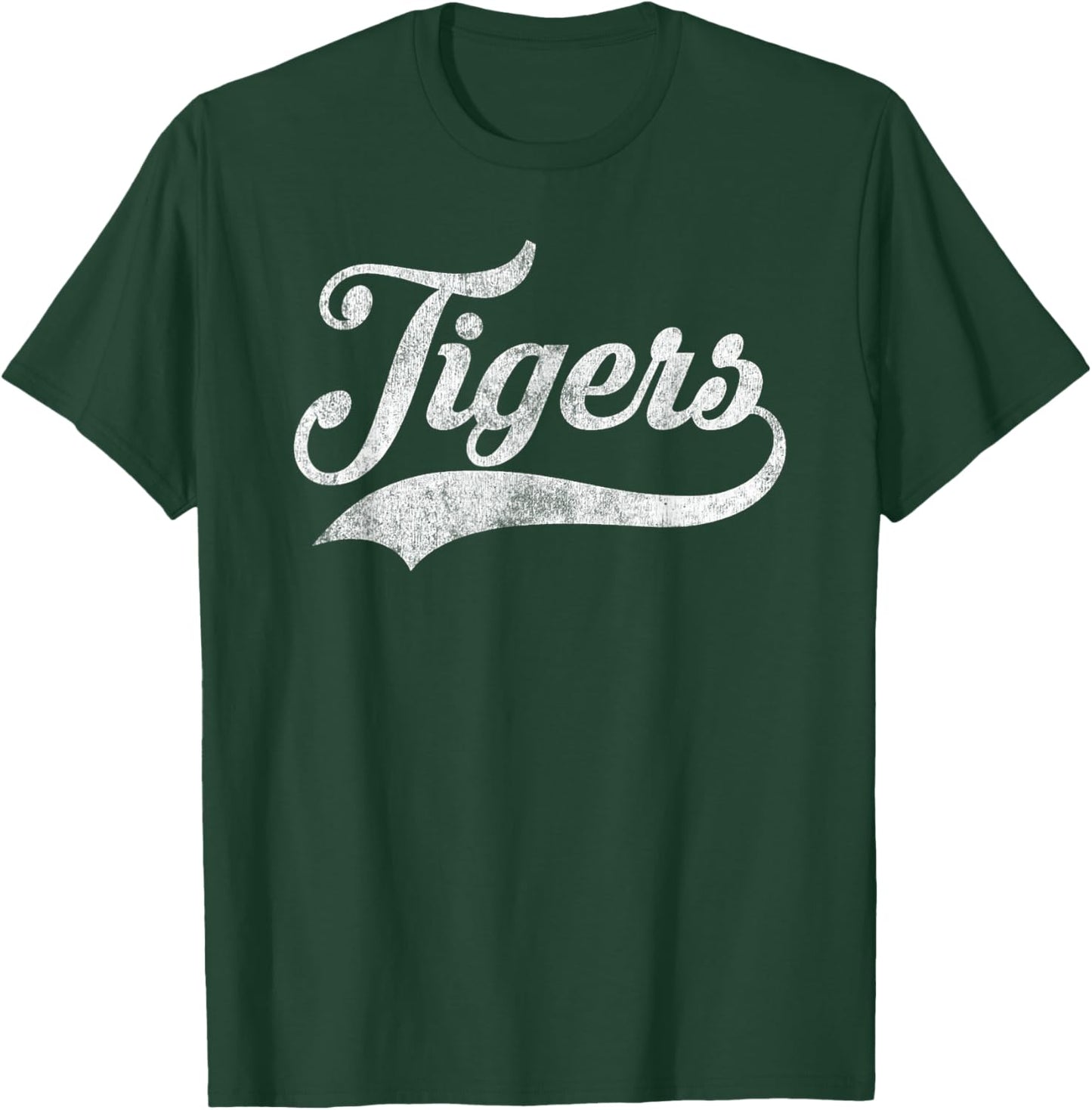 Retro Tigers School Sports Name Women Kids T-Shirt - T-Shirt | Forest
