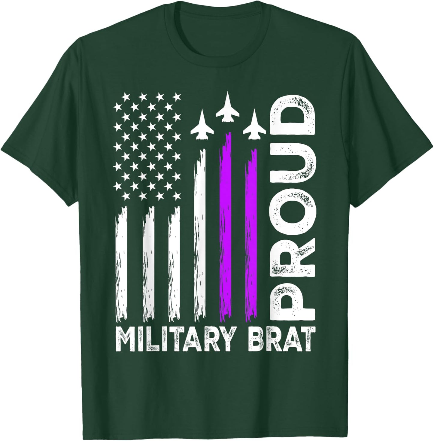 Proud Military Brat Military Child Month Purple Up T-Shirt - T-Shirt | Forest