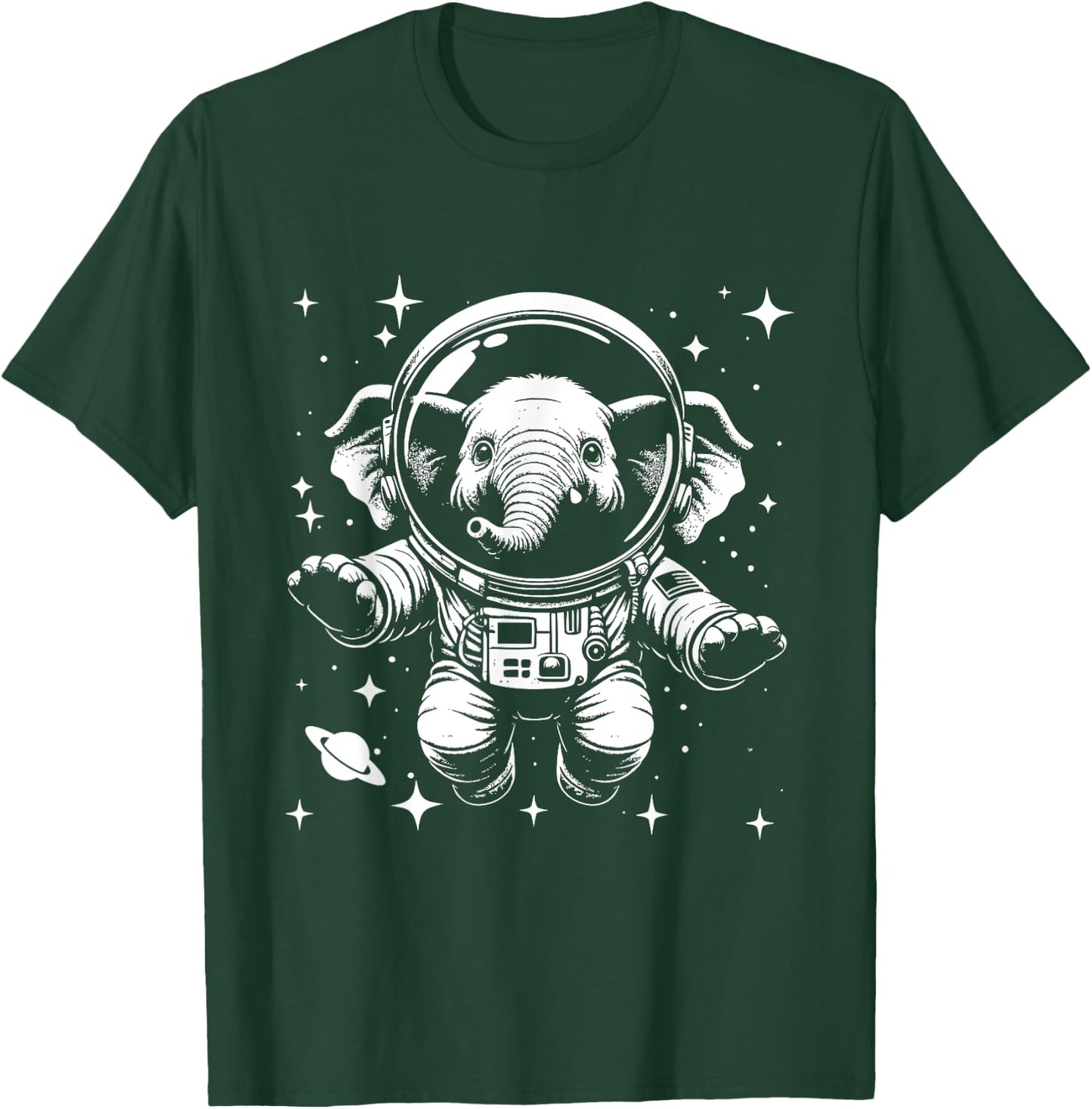 Elephant Dad Mom Space - Astronaut Elephant T-Shirt - T-Shirt | Forest