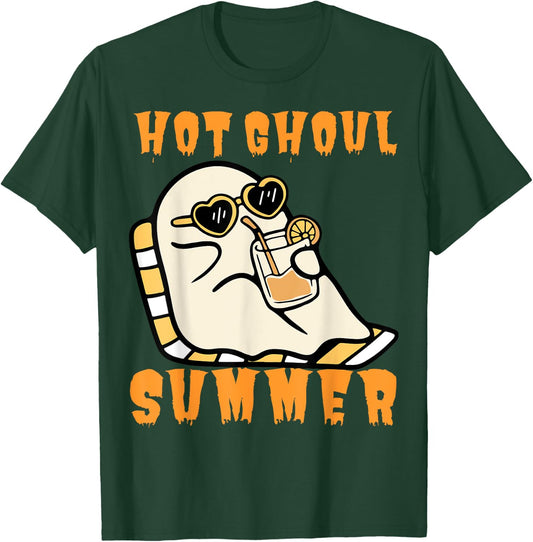 Funny Hot Ghoul Summer Ghost Spooky Beach Halloween Men Women T-Shirt - T-Shirt | Forest