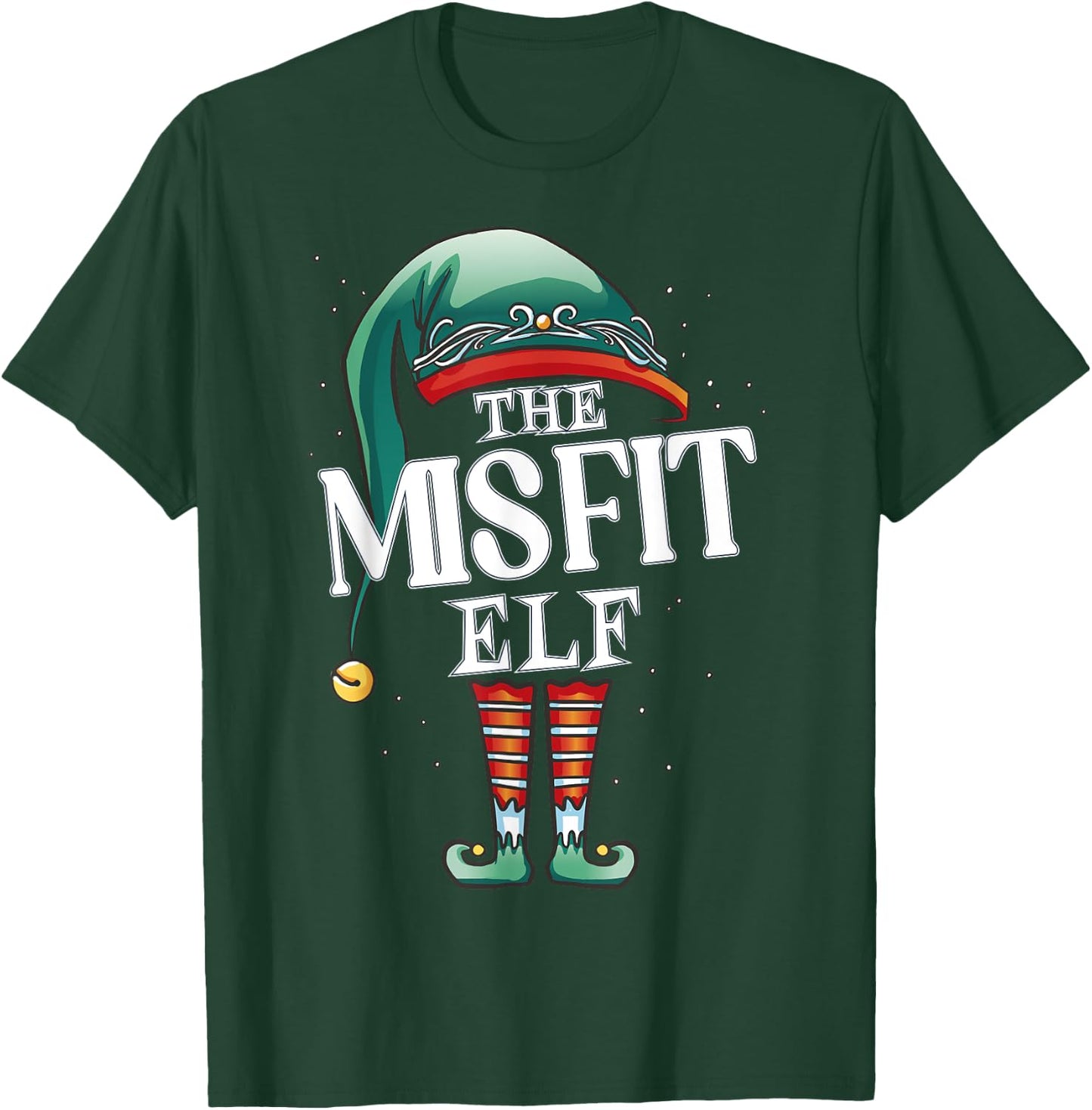 Misfit Elf Christmas Group Xmas Pajama Party T-Shirt - T-Shirt | Forest