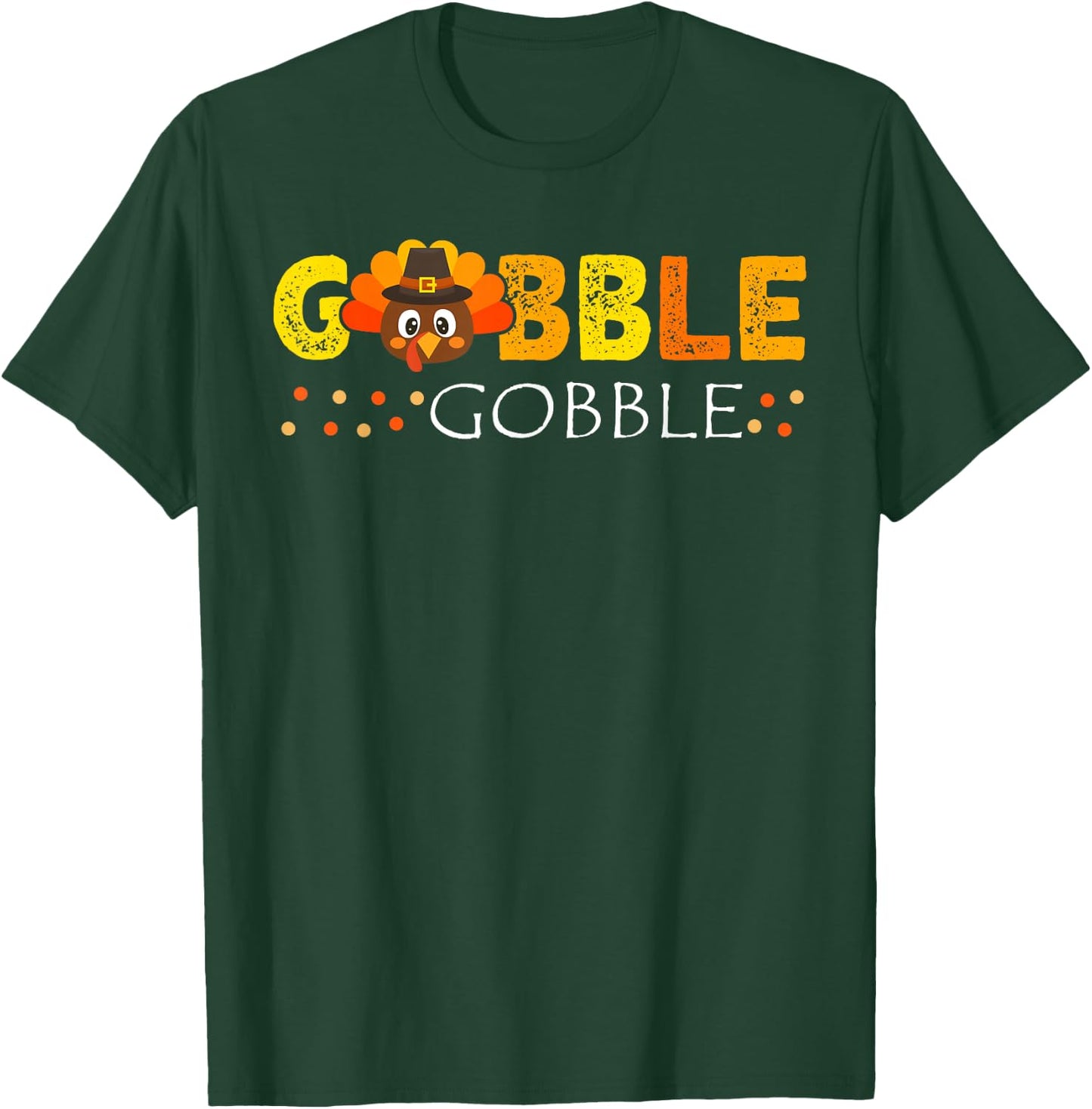 Gobble Gobble Kids Thanksgiving Turkey Kids Gobble Gobble T-Shirt - T-Shirt | Forest