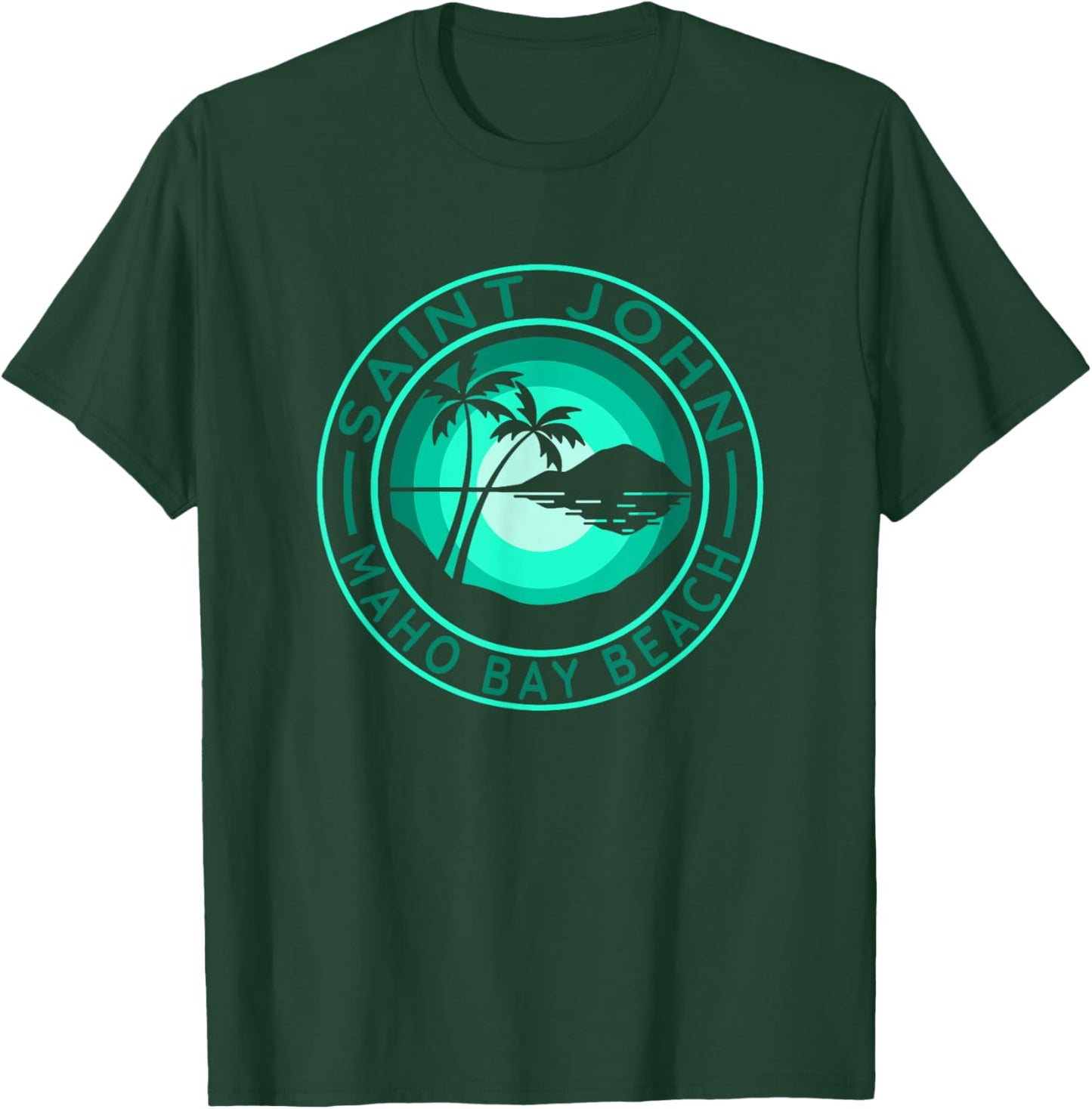 St. John - Maho Bay - Tropical Beach Scene T-Shirt - T-Shirt | Forest