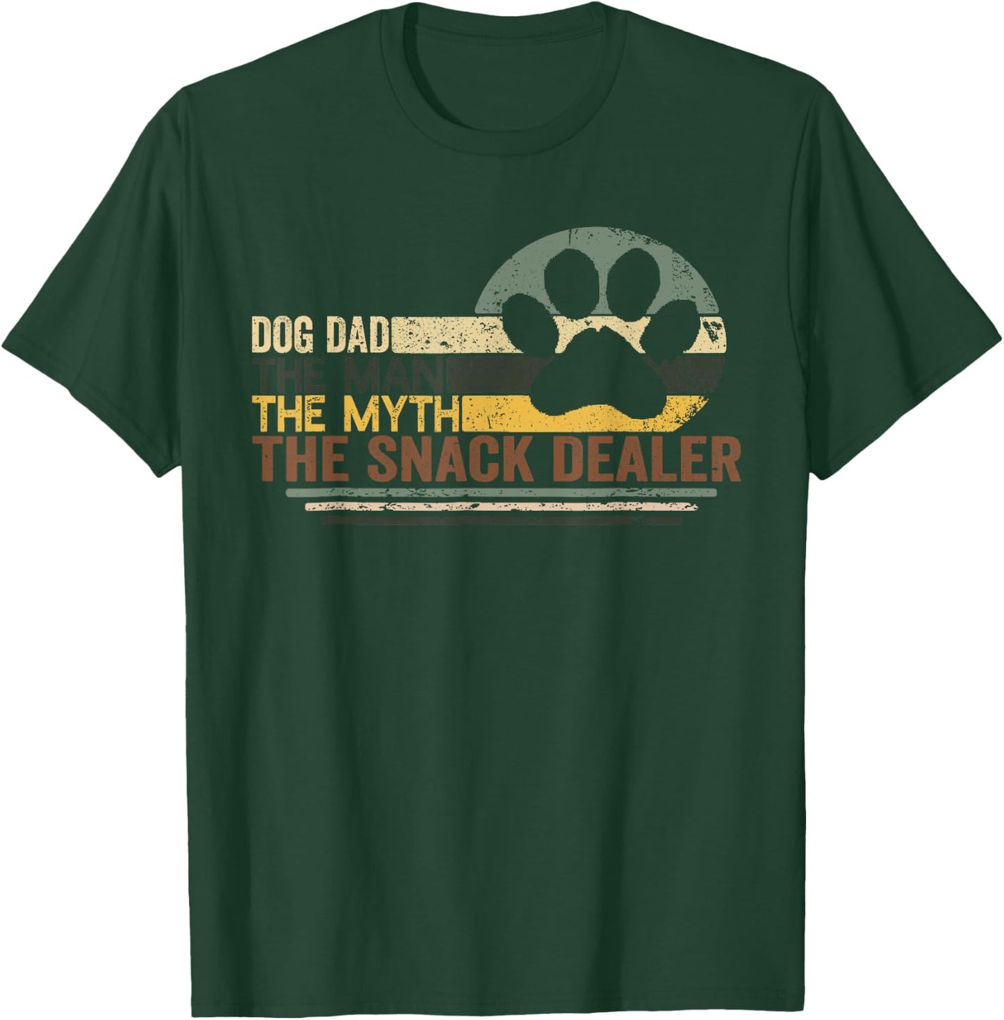 Vintage Dog Dad The Man The Myth Snack Dealer Father Day T-Shirt - T-Shirt | Forest