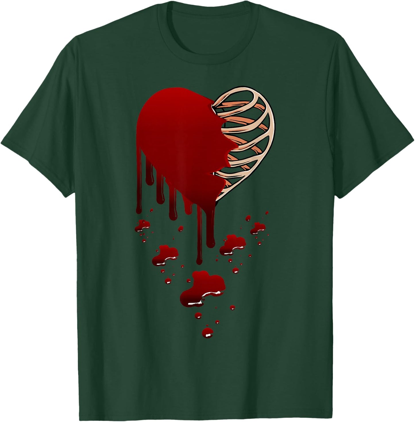 Crazy Love Skeleton Blood Injected Heart Valentine's Greeting T-Shirt - T-Shirt | Forest