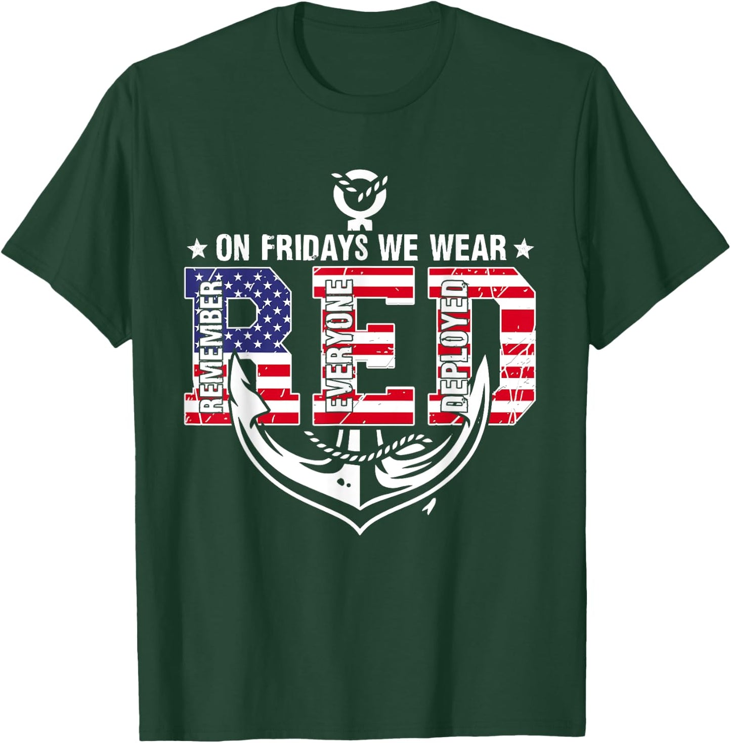 On Fridays We Wear Red Friday Troops US Flag Military T-Shirt - T-Shirt | Forest