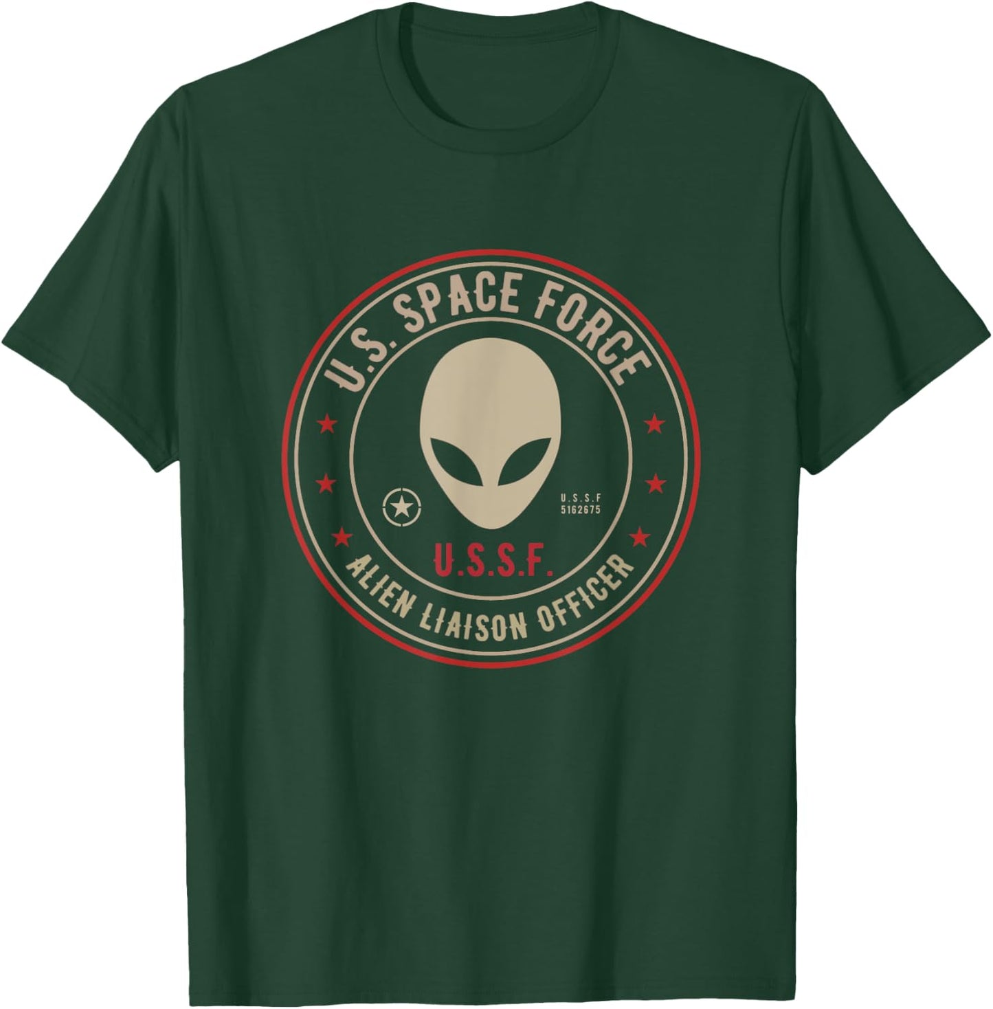 US Space Force Insignia Alien Liaison Officer funny Gift T-Shirt - T-Shirt | Forest