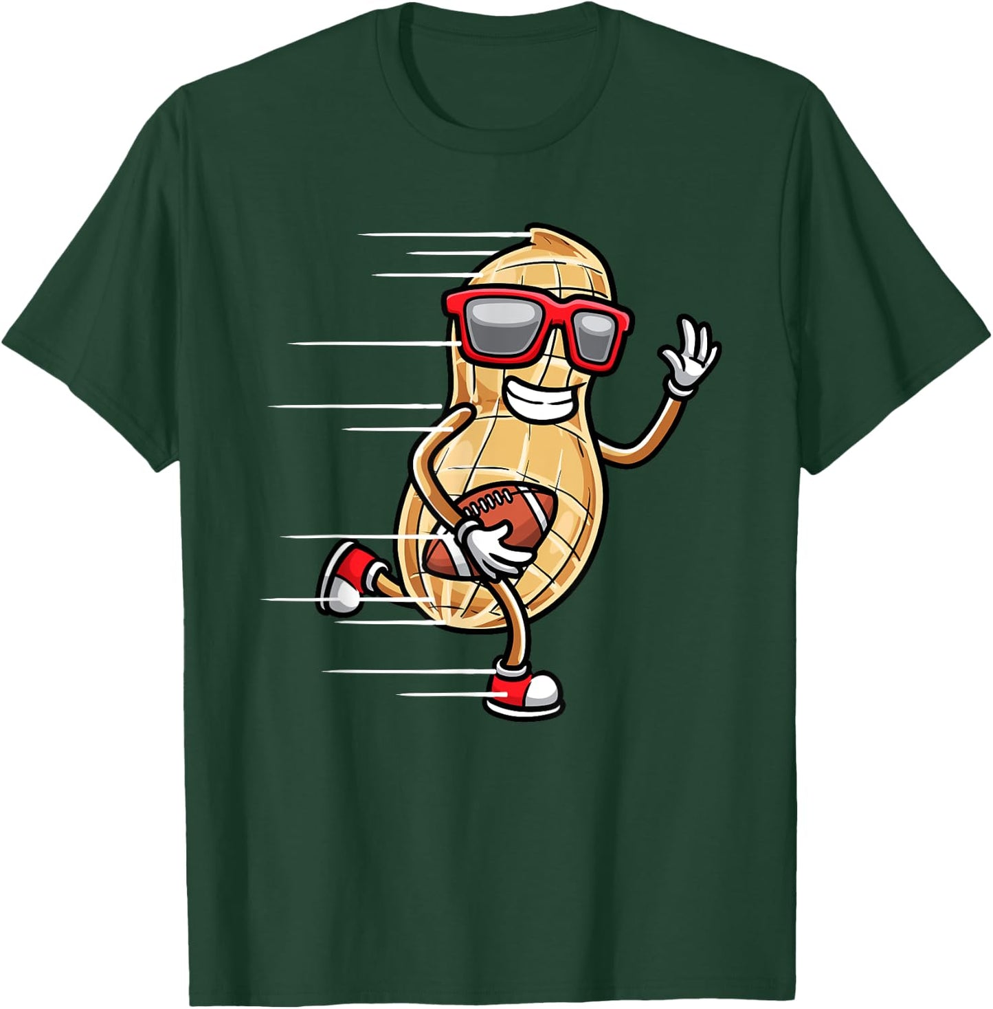 Peanut Football Player Sports Fan Kids Men Women T-Shirt - T-Shirt | Forest