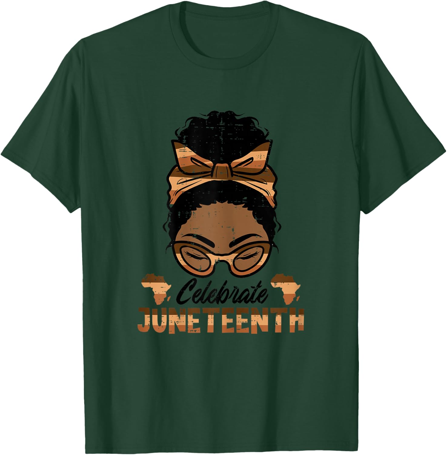 Celebrate Juneteenth Black Woman Freedom Day Women Girls Kid T-Shirt - T-Shirt | Forest