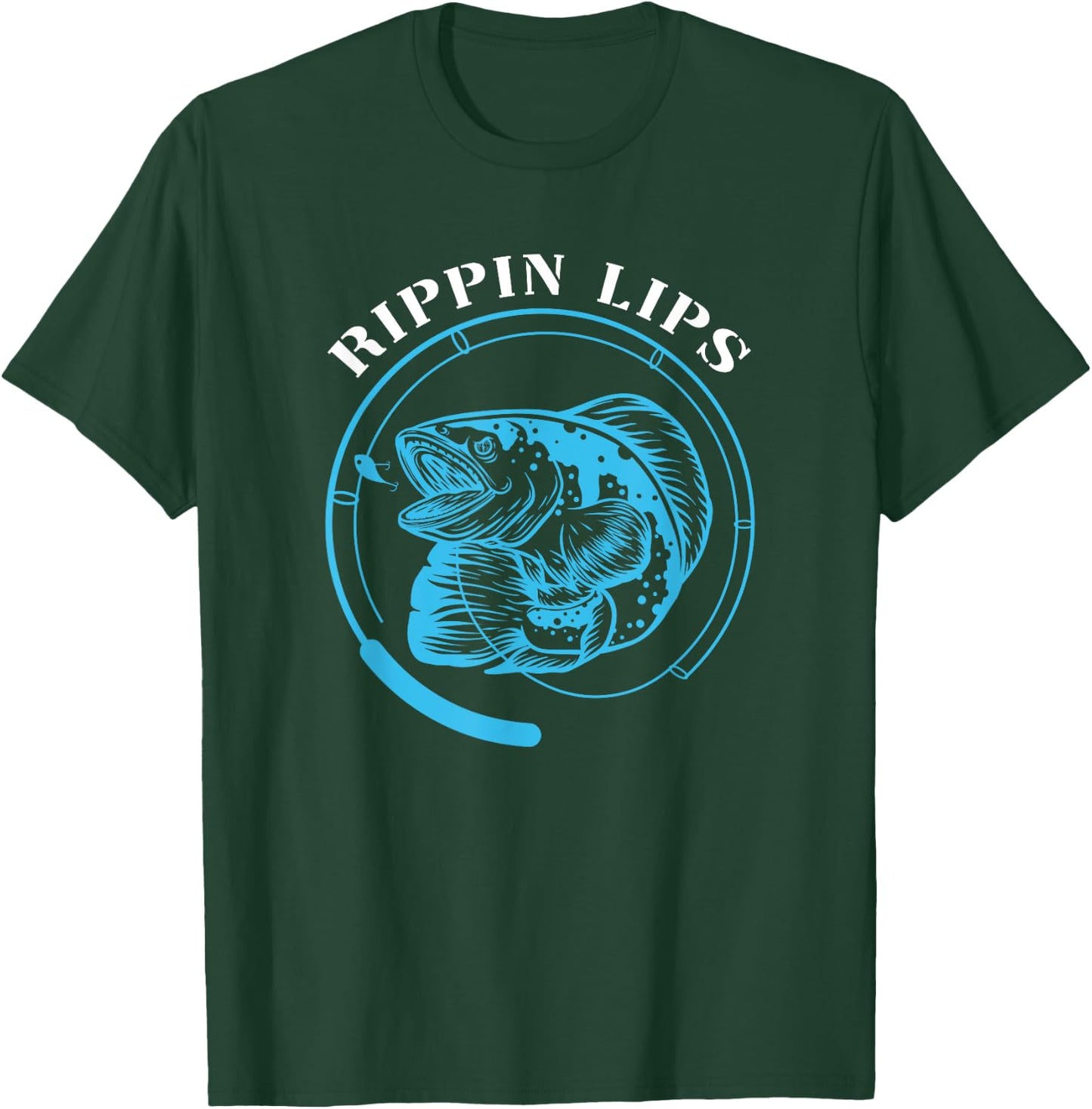 Rippin Lips Fishing Fish Fisherman Funny Bass Fishing Sea T-Shirt - T-Shirt | Forest