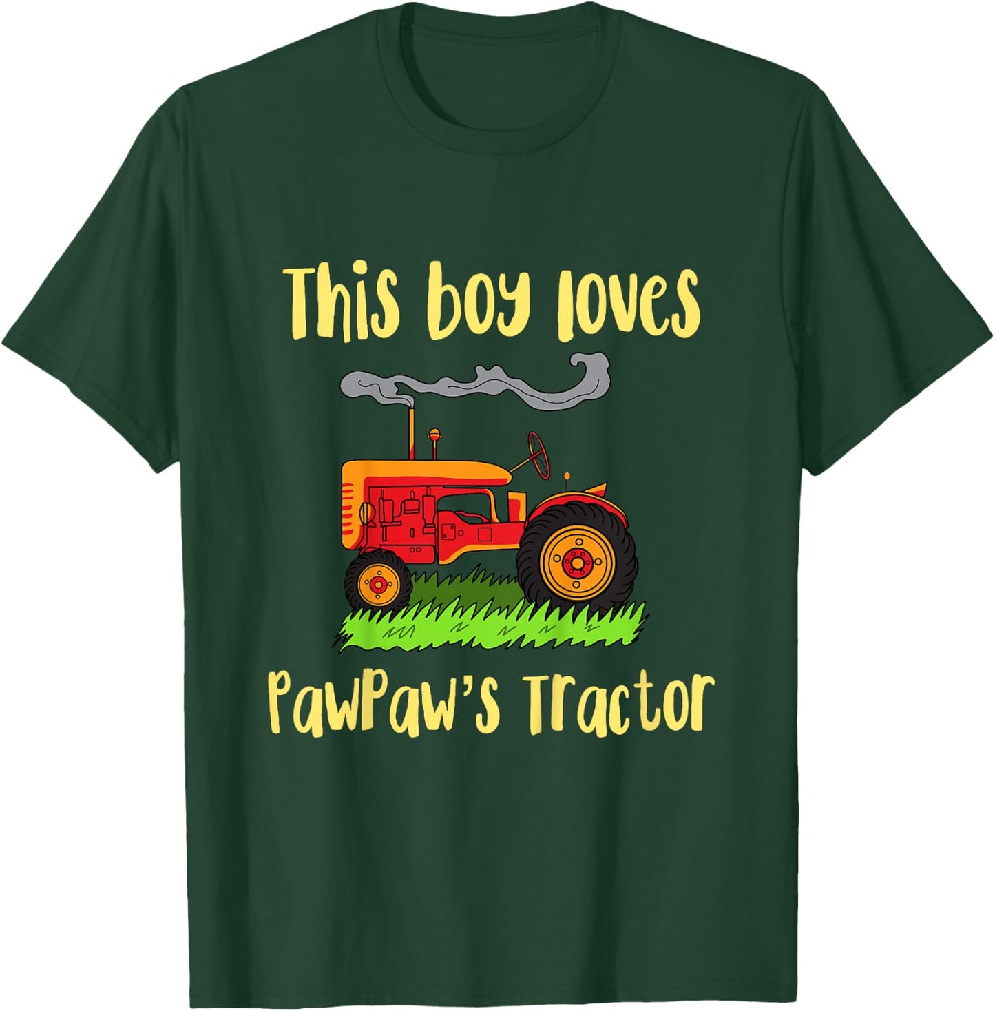 Kids Kids Tractor Grandpa - Just a boy who loves PawPaw's Tractor T-Shirt - T-Shirt | Forest