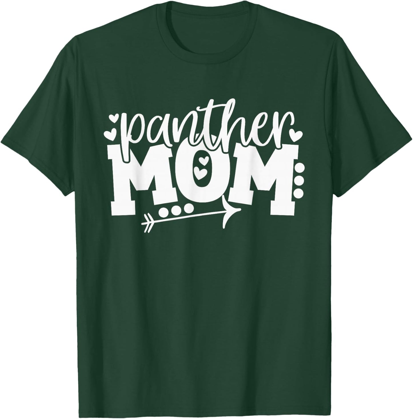 Panther Mom School Sports Fan Team Spirit Arrow T-Shirt - T-Shirt | Forest