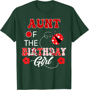 Aunt Of The Birthday Girl Family Matching Ladybug Birthday T-Shirt - T-Shirt | Forest