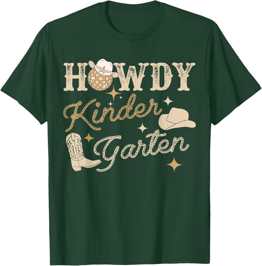 Howdy Kindergarten Teacher Rodeo Country Western Cowgirl , Small, Grey T-Shirt - T-Shirt | Forest