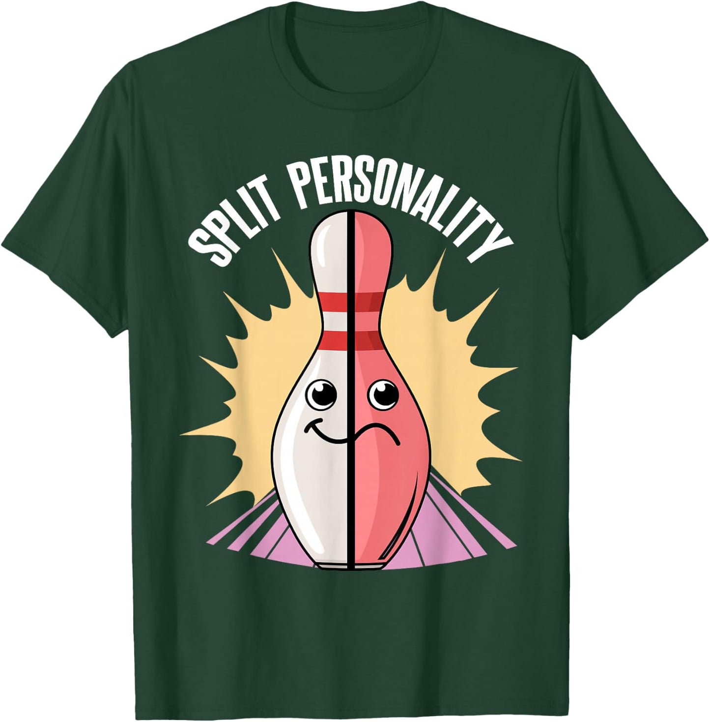 Split Personality Bowling Pin T-Shirt - T-Shirt | Forest