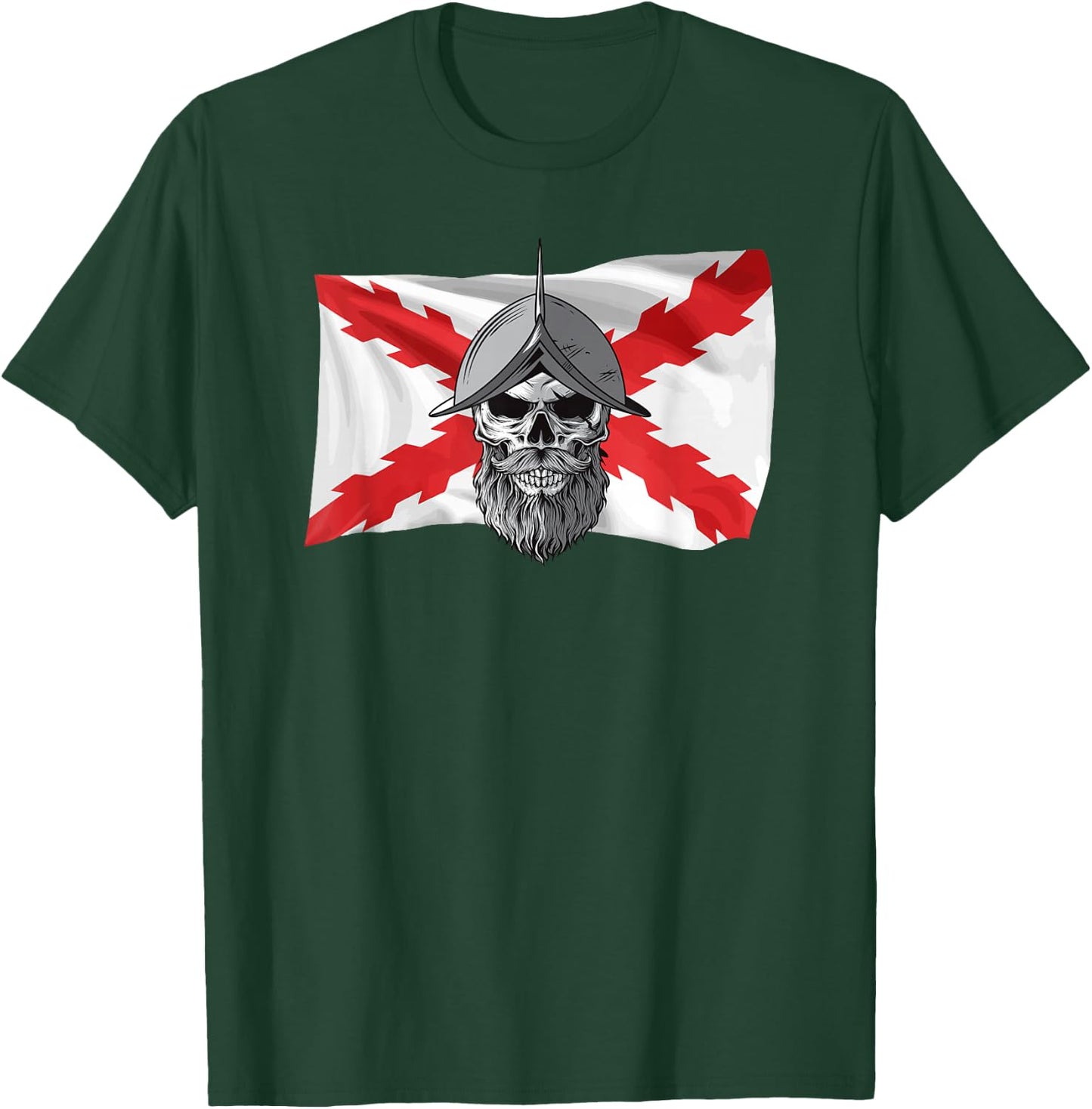 Burgundy Cross. Skull Soldier. Military T-Shirt - T-Shirt | Forest