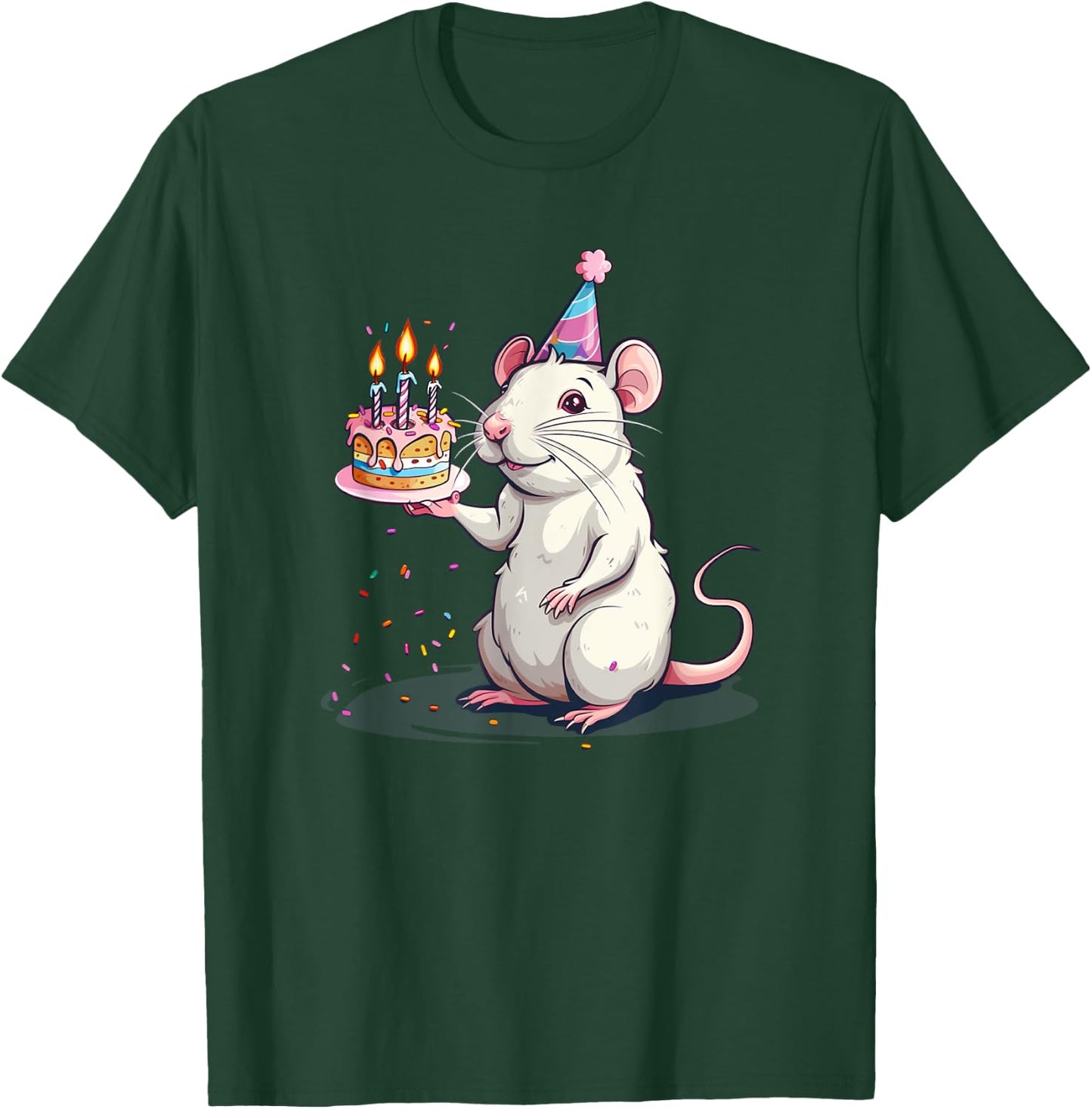 Happy Birthday Rat with B-Day Cake Costume T-Shirt - T-Shirt | Forest