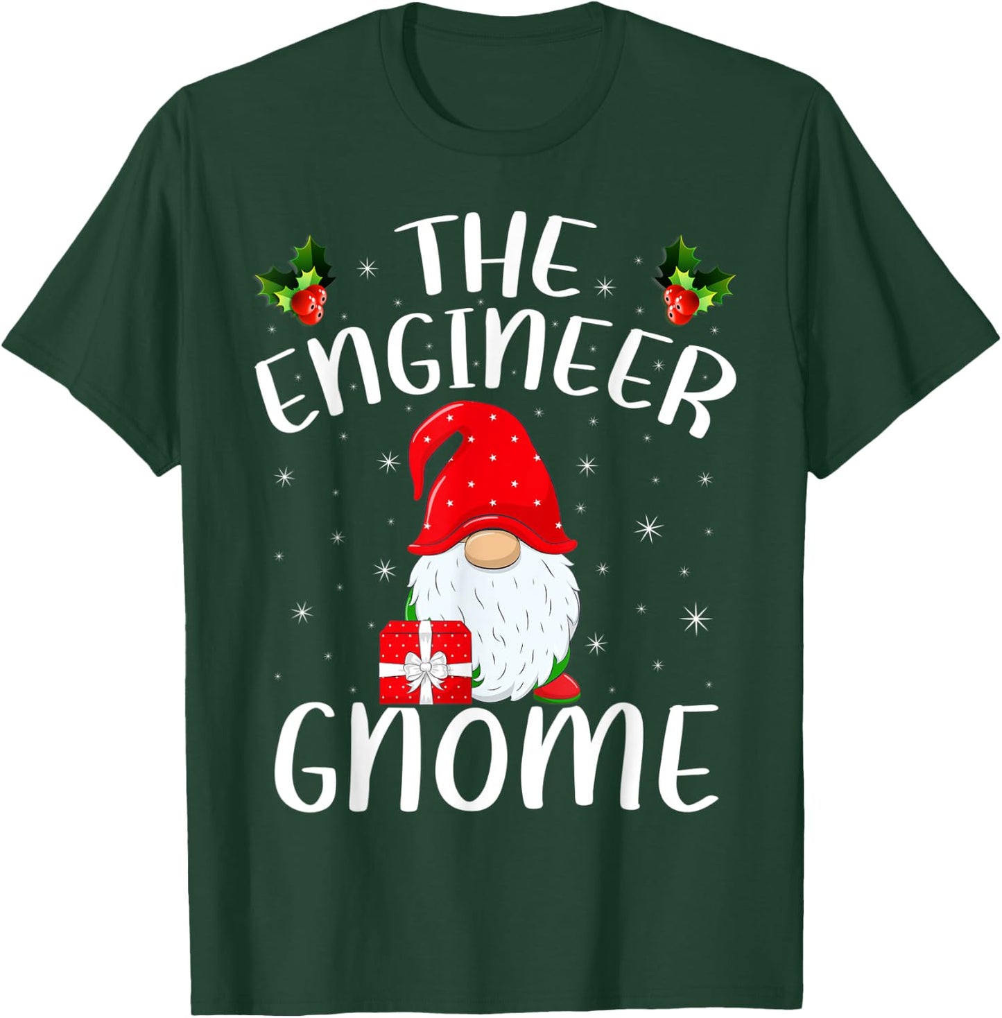 Matching Family Group Christmas The Engineer Gnome T-Shirt - T-Shirt | Forest