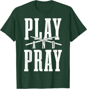 Christian Drummer Play & Pray Drumming Drums T-Shirt - T-Shirt | Forest
