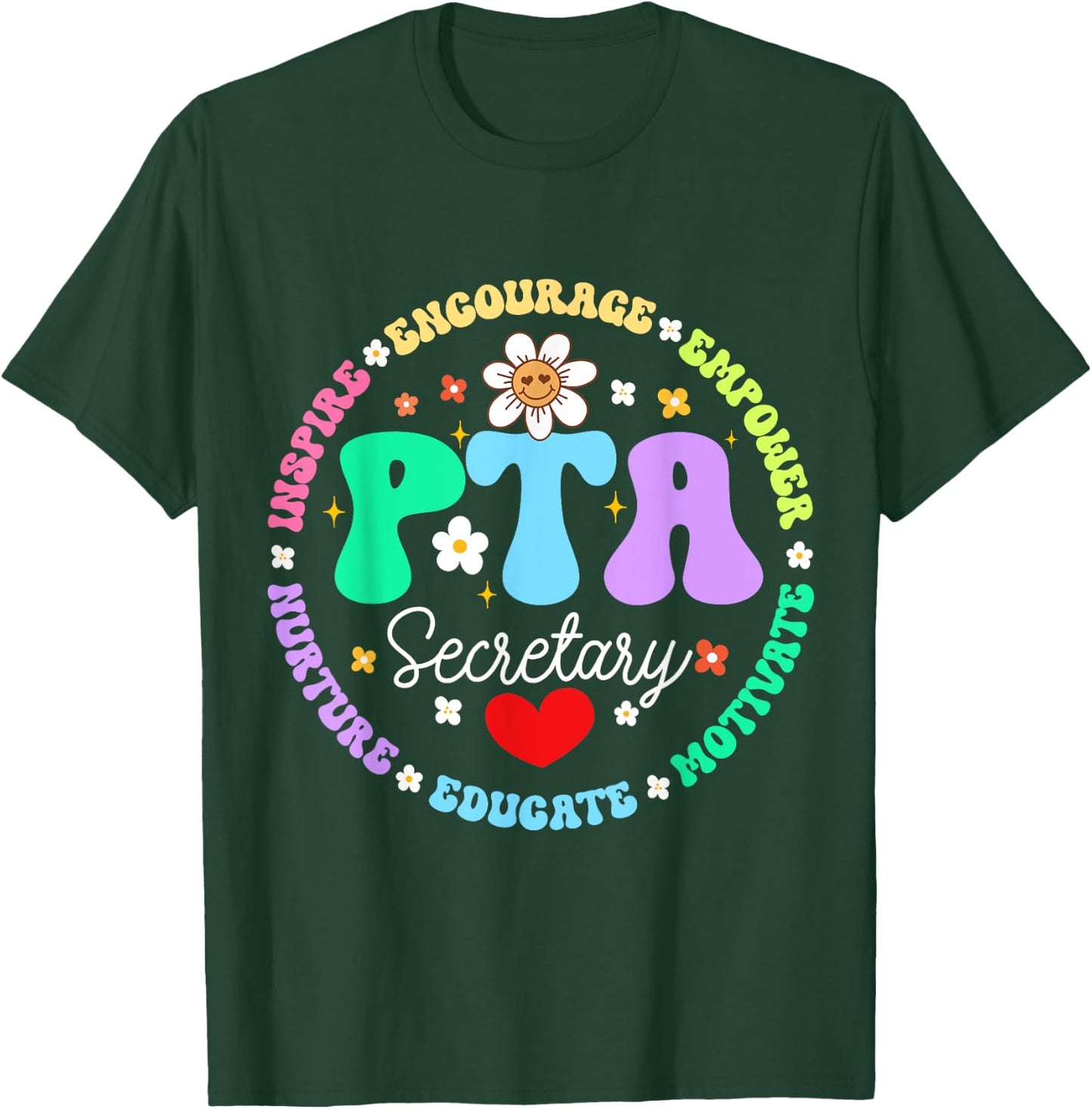Parents Teacher Association Team Supporter PTA Secretary T-Shirt - T-Shirt | Forest