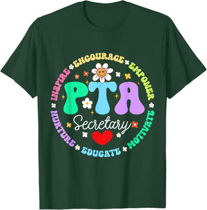 Parents Teacher Association Team Supporter PTA Secretary T-Shirt - T-Shirt | Forest