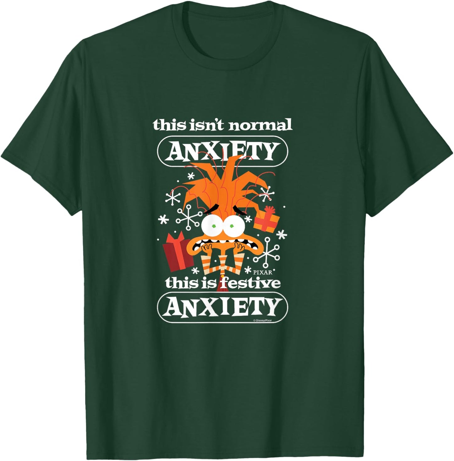 Inside Out 2 - Anxiety Festive Christmas T-Shirt - T-Shirt | Forest