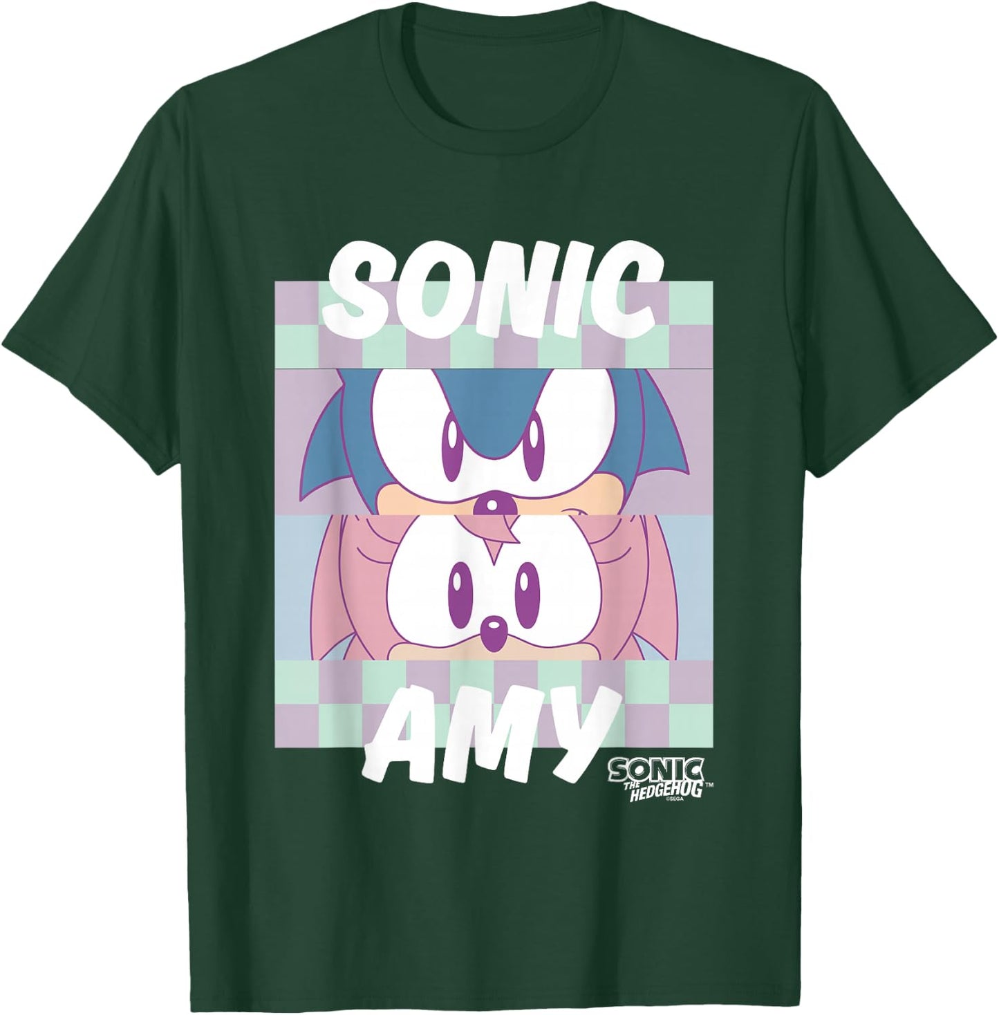 Sonic The Hedgehog Sonic & Amy Eyes Closeup Panels Retro T-Shirt - T-Shirt | Forest