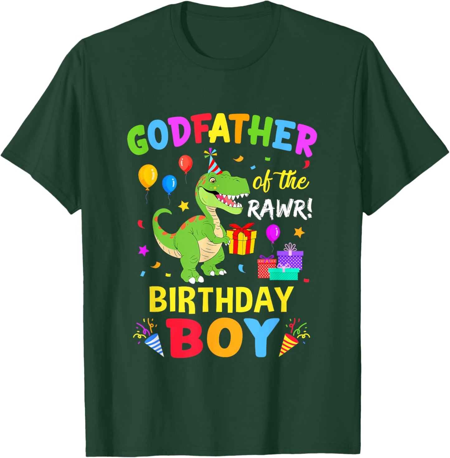 Godfather Of The Birthday Boy T-Rex Funny Dinosaur Boy Party T-Shirt - T-Shirt | Forest