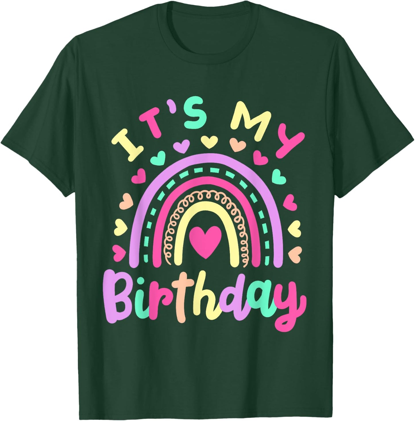 It's My Birthday Rainbow Boho Hippie Retro Groovy Girls Kids T-Shirt - T-Shirt | Forest