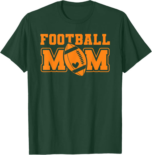 Game Day Orange and Black High School Football Mom T-Shirt - T-Shirt | Forest