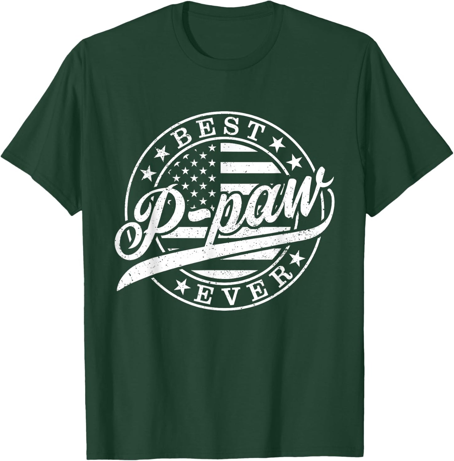 Best P-paw Ever American US Flag Funny Father's Day T-Shirt - T-Shirt | Forest