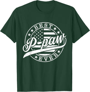 Best P-paw Ever American US Flag Funny Father's Day T-Shirt - T-Shirt | Forest