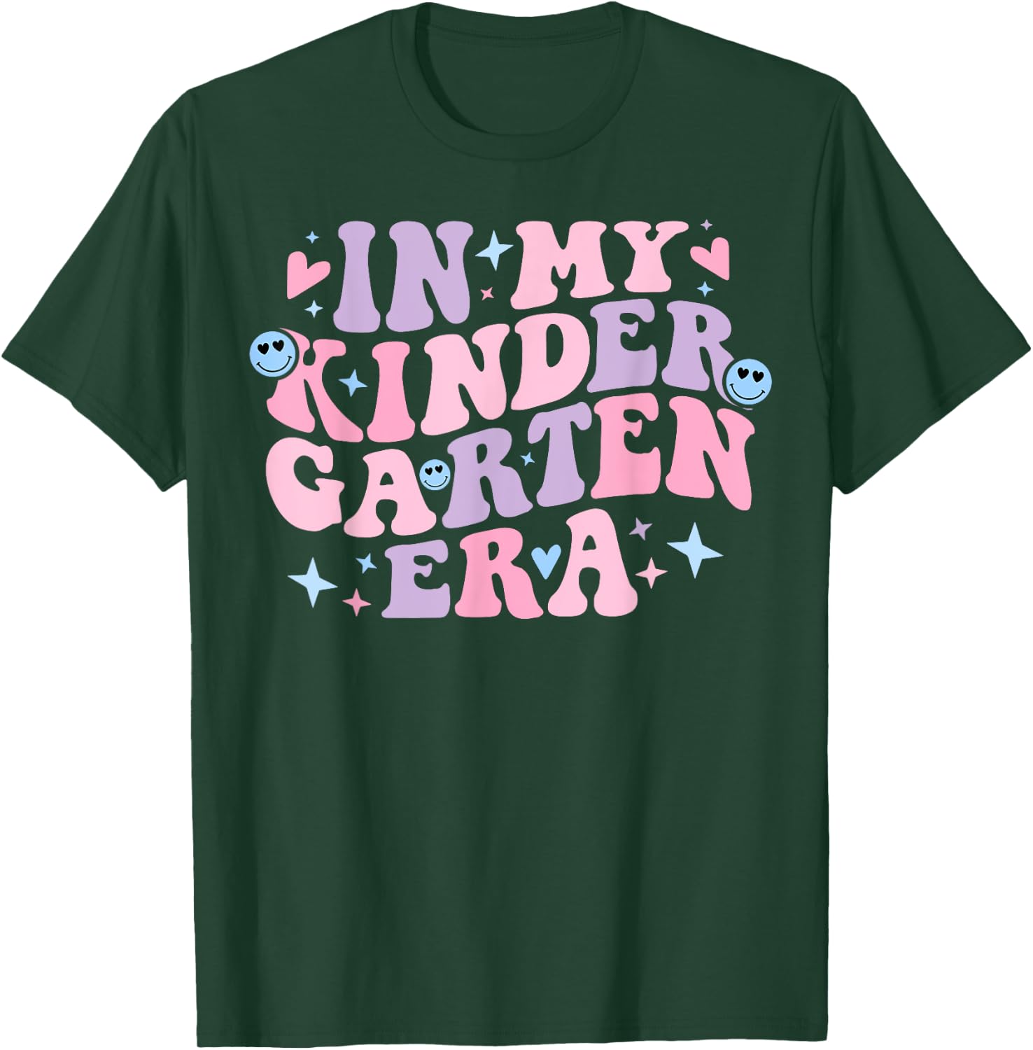 In My Kindergarten Era Groovy Back to School Teacher Student T-Shirt - T-Shirt | Forest