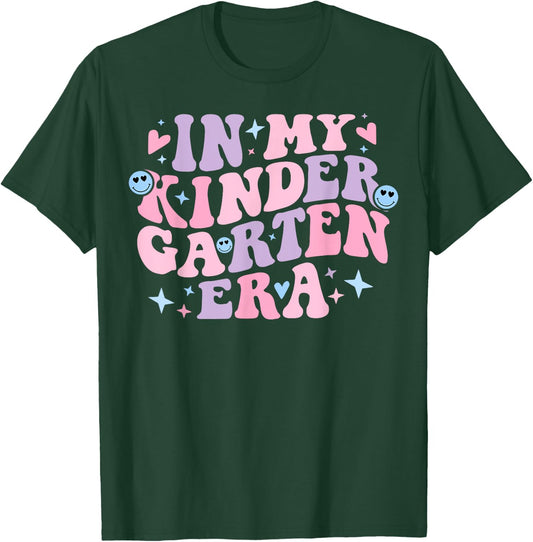 In My Kindergarten Era Groovy Back to School Teacher Student T-Shirt - T-Shirt | Forest