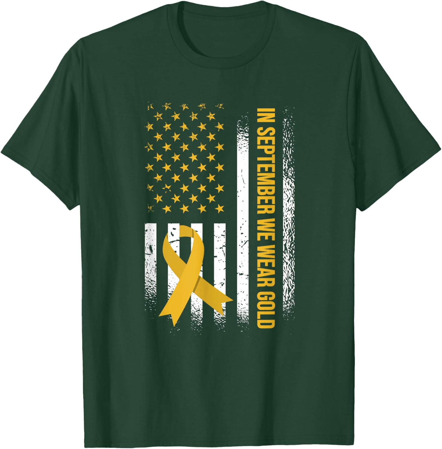 In September We Wear Gold - Childhood Cancer Awareness T-Shirt - T-Shirt | Forest