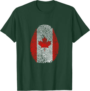 Funny it's in my DNA Canada flag Fingerprint T-Shirt - T-Shirt | Forest