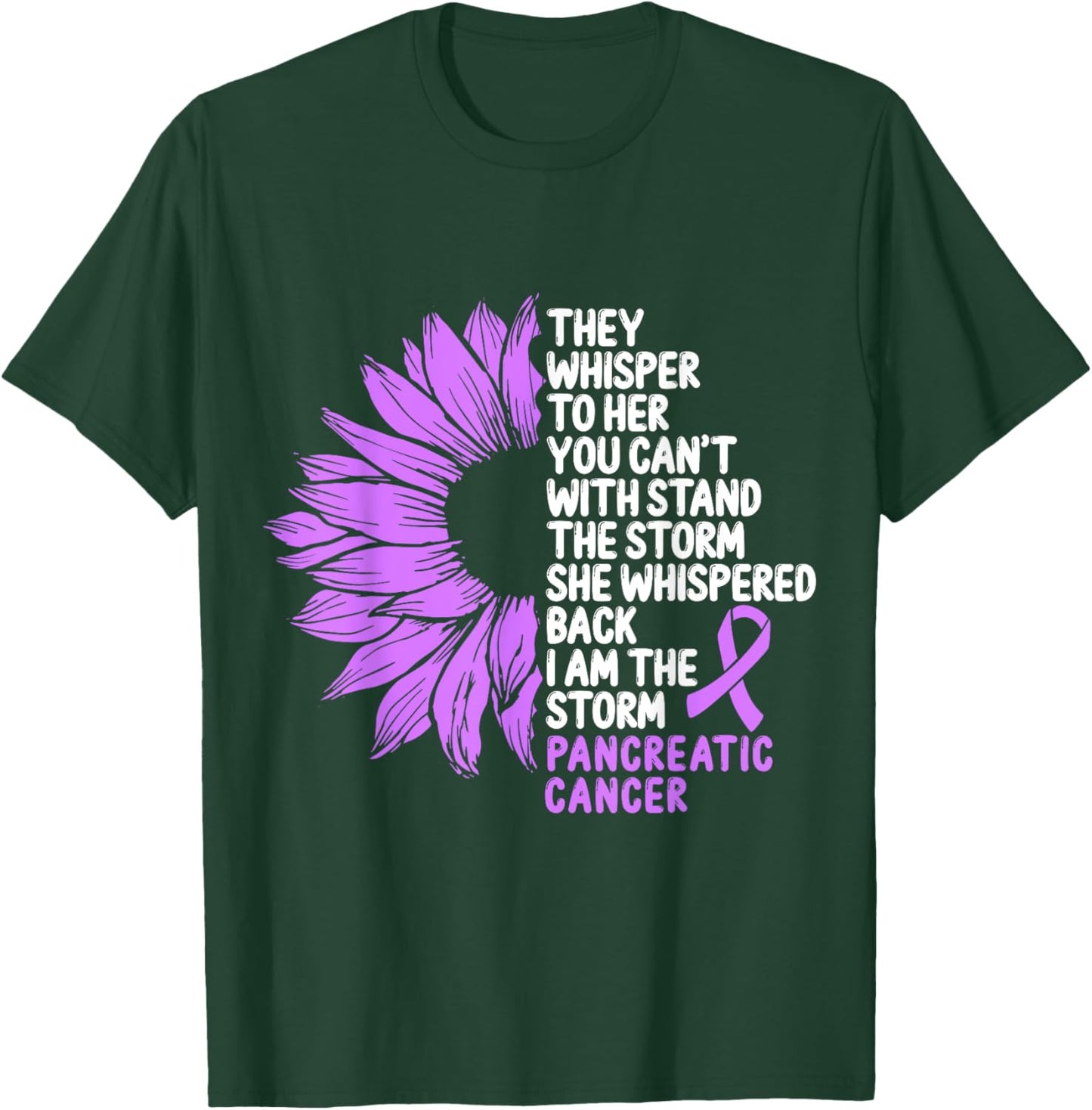 Pancreatic Cancer Awareness Purple Ribbon I am the Storm T-Shirt - T-Shirt | Forest